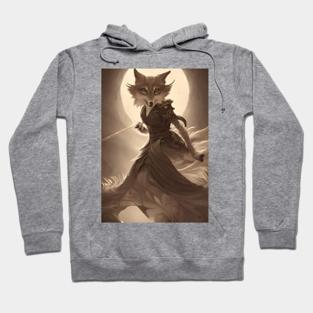 Kitsune Warrior Hoodie by Weird Lines